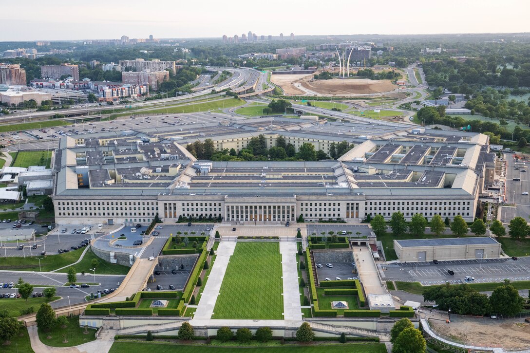 An aerial view of the Pentagon.