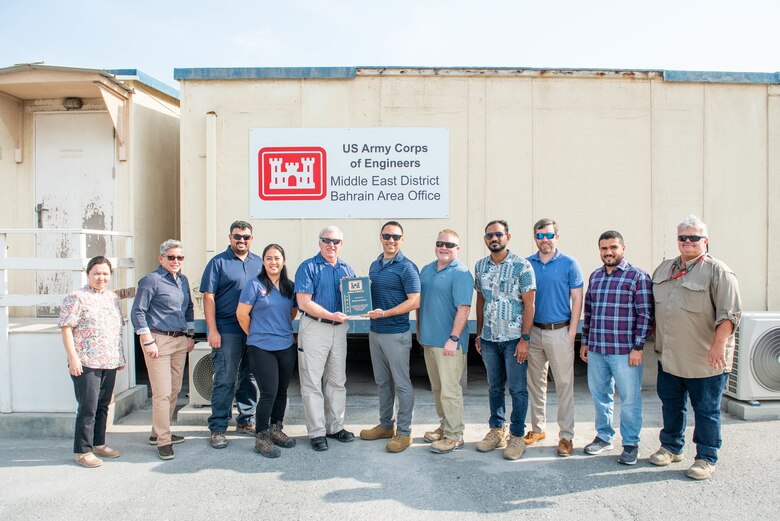 A group receiving an award.