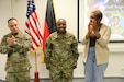 U.S. Army Reserve Sgt. 1st Class Lavasia Taylor, training noncommissioned officer for Headquarters and Headquarters Company, 7th Mission Support Command stands at attention wearing her new rockers at her promotion ceremony Sunday, Jan. 21, 2024, at Kleber Kaserne, Kaiserslautern, Germany. 

Taylor enlisted in the North Carolina Army National Guard in 2007 and transitioned to America’s Army Reserve in 2016. 

“I switched components to take advantage of the opportunities that existed outside my state…” 

The 7th MSC is America’s Army Reserve presence in Europe. Comprised of 26 units across Germany and Italy, the 7th MSC provides logistical and sustainment support for U.S. Army Europe-Africa missions across the theater. (U.S. Army Reserve photo by Staff Sgt. Jessica Forester)