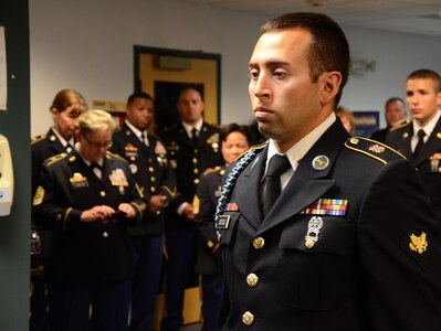 Spc. Adam Sotelo, of the Virginia National Guard’s 3rd Battalion, 116th Infantry Regiment, 116th Infantry Brigade Combat Team, is announced as the winner of 2015 Region II Best Warrior Competition May 31, 2015, at Fort Pickett, Va. (Photo by Sgt. 1st Class Terra C. Gatti, Virginia National Guard Public Affairs)