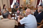 U.S. Army Gen. Laura Richardson, meets with Uruguayan Minister of Defense Javier García.