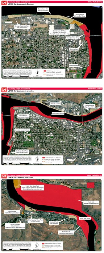 map with USACE areas marked