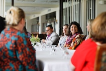 Patricia Barron, deputy assistant secretary of defense, Military Community and Family Policy, gathers feedback from senior and enlisted spouses during a visit to Marine Corps Base Hawaii, Jan. 29, 2024. Mrs. Barron visited the base to discuss operations, healthcare, education, and the overall well-being of service members living and working on MCBH. (U.S. Marine Corps photo by Sgt. Brandon Aultman)