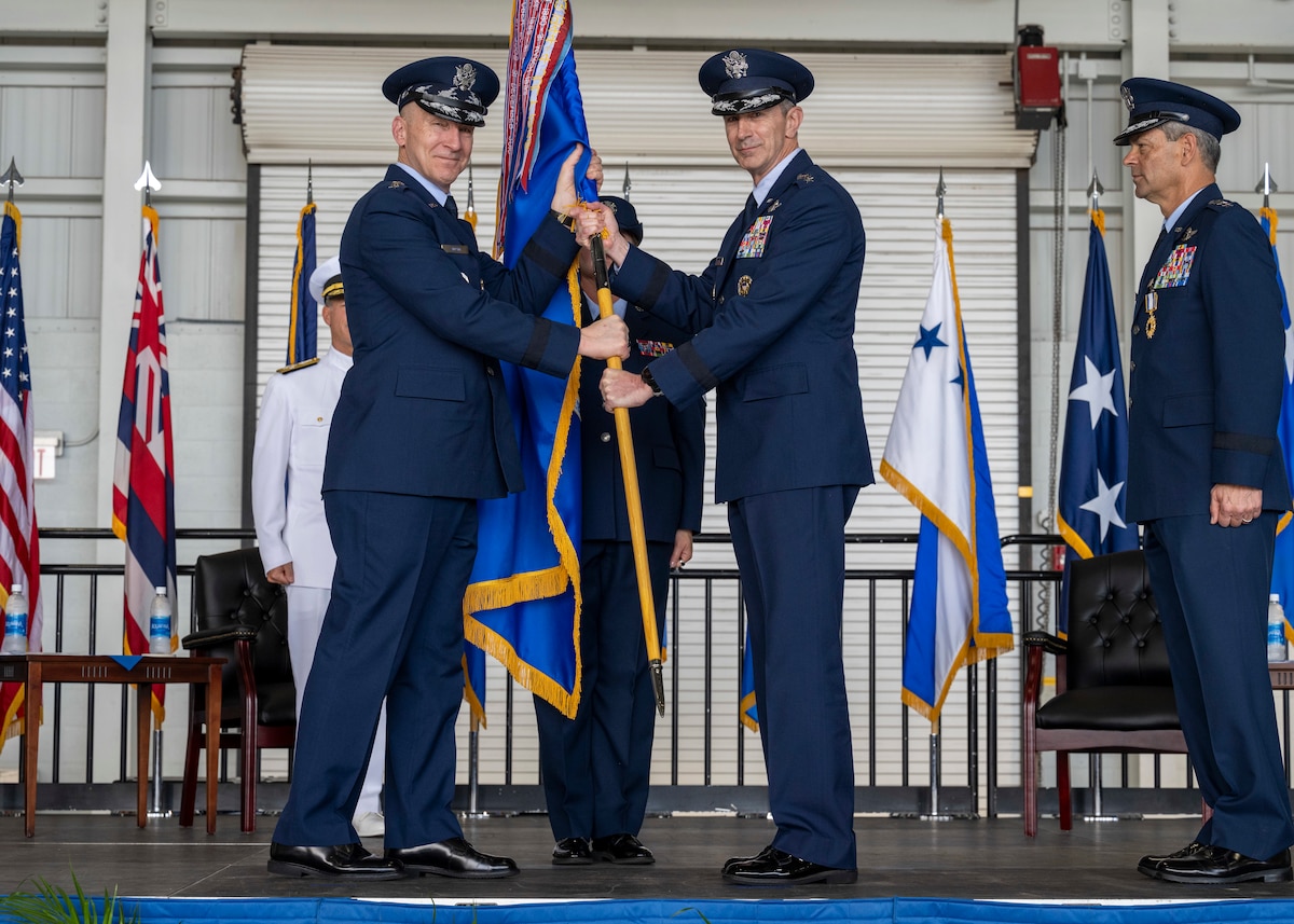 Photo of a Change of Command ceremony