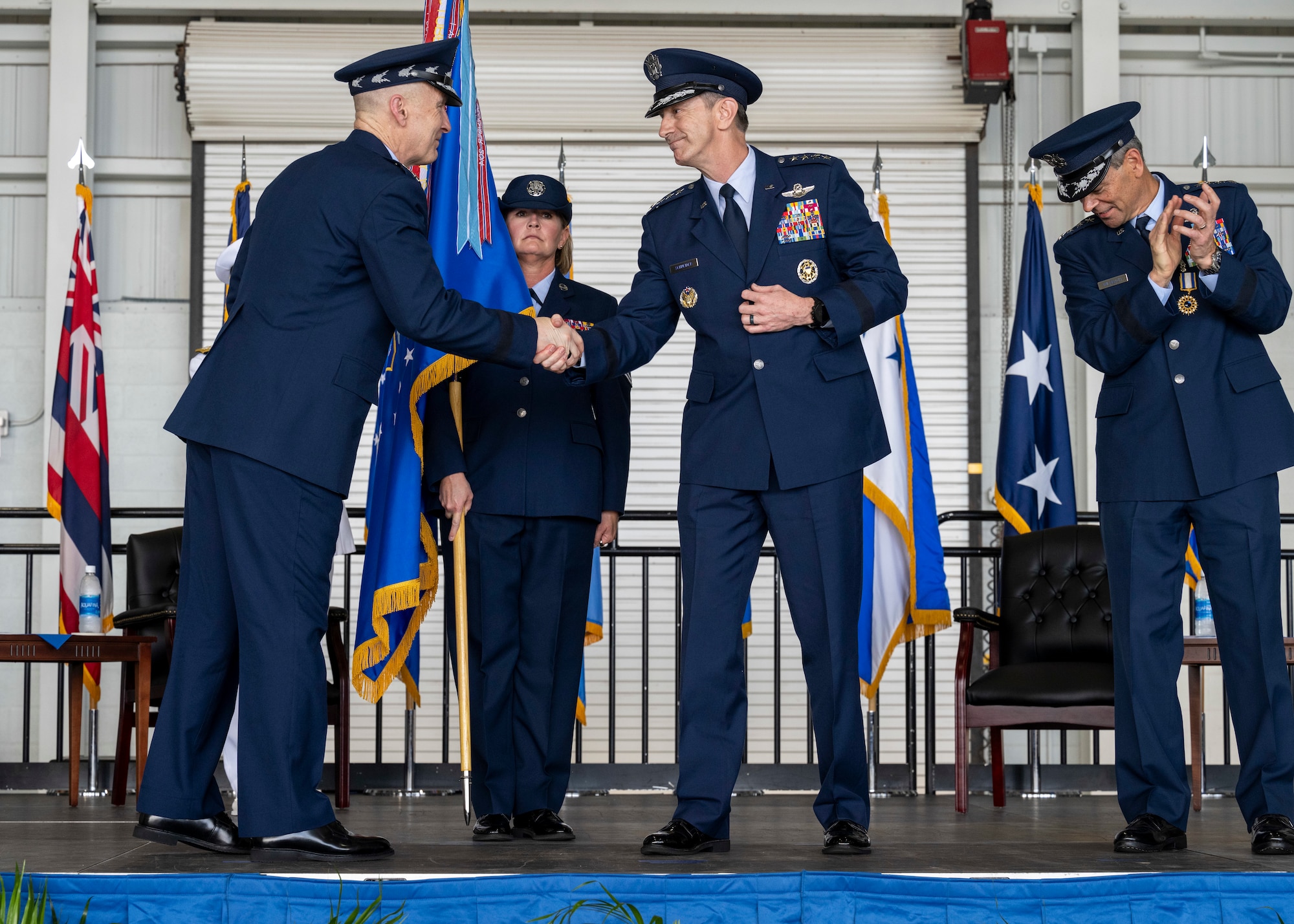 Photo of a Change of Command ceremony