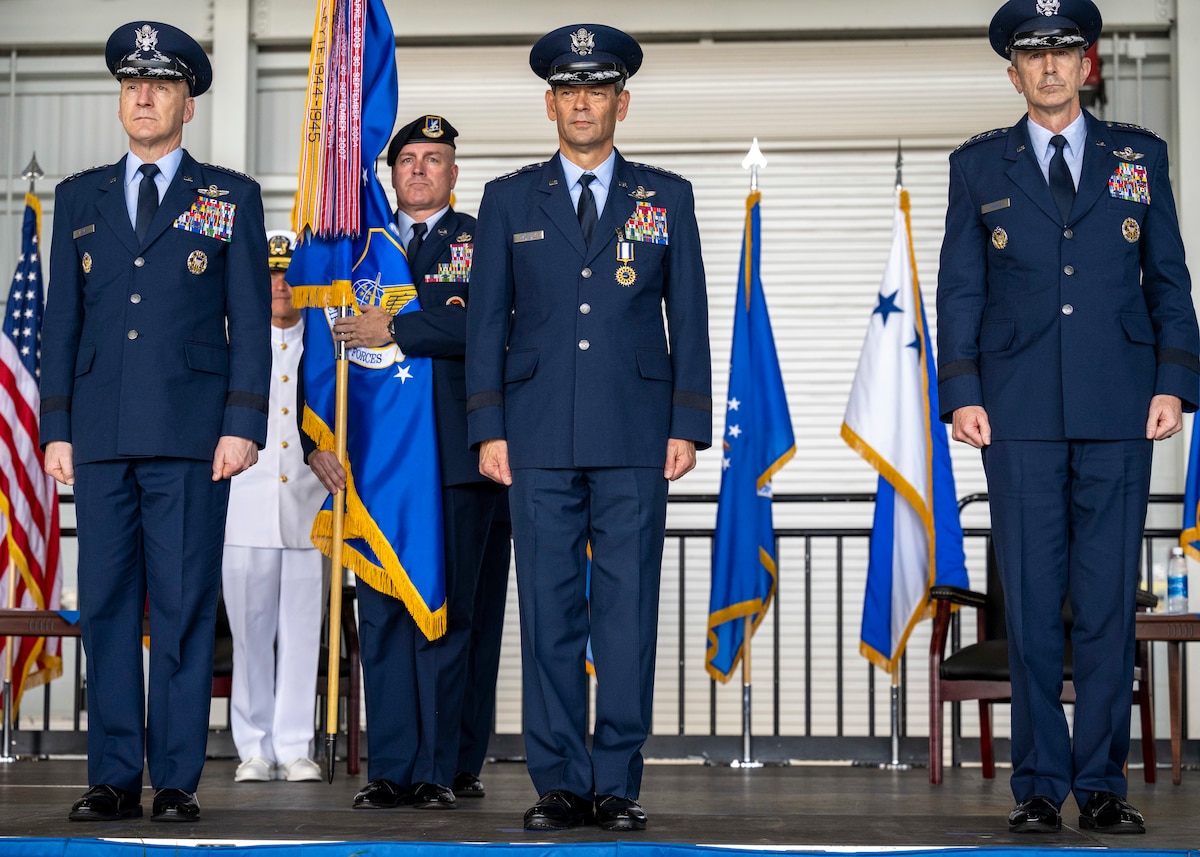 Photo of a Change of Command ceremony
