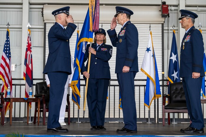 Photo of a Change of Command ceremony