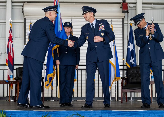 Photo of a Change of Command ceremony