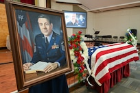 Joint Base San Antonio hosts the memorial service for fifth Chief Master Sgt. of the Air Force Robert D. Gaylor, at JBSA-Lackland and Fort Sam Houston National Cemetery, in San Antonio, Texas, Feb. 10, 2024. Gaylor left his home in Indiana to enlist in the Air Force and then called the San Antonio area his post-military home for more than four decades. He is survived by his son, Ken, and daughters Carol and Elaine. Gaylor spent more than seven decades improving the Air Force through its people. (U.S. Air Force photo by Thomas Coney)