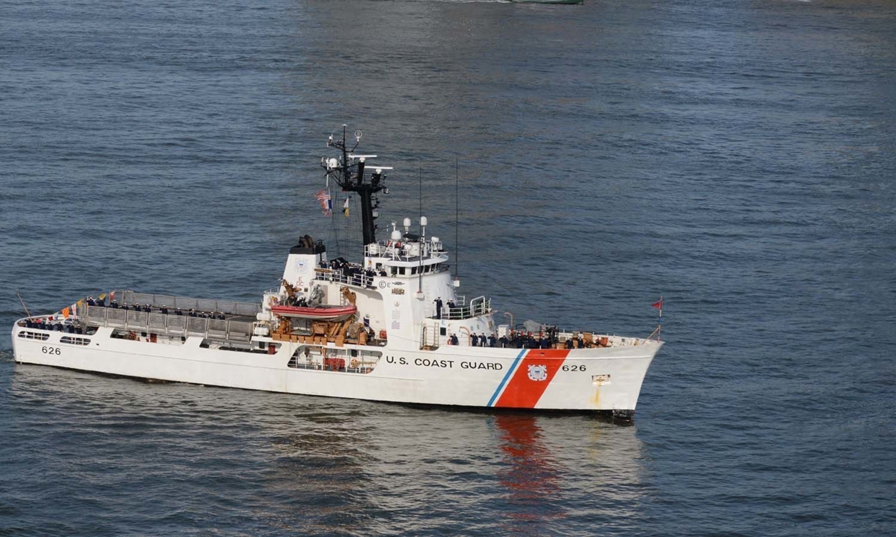 NEW YORK (May 25, 2022) U.S. Coast Guard Cutter Dependable (WMEC-626) participates in the Parade of Ships kicking off Fleet Week New York 2022. Fleet Week New York, now in its 34th year, is the city's time-honored celebration of the sea services. It is an unparalleled opportunity for the citizens of New York and surrounding tri-state area to meet Sailors, Marines and Coast Guardsmen and witness first hand the latest capabilities of today’s maritime services. The weeklong celebration has been held nearly every year since 1984 and will host nearly 3,000 Sailors, Marines and Coast Guardsmen this year. (U.S. Navy photo by Mass Communication Specialist 3rd Class Maurice Brown)