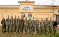 NAVAL STATION ROTA, Spain (Feb. 8, 2024) Vice Adm. Thomas Ishee, commander, U.S. Sixth Fleet (center), Commander Task Force (CTF) commanders and command master chiefs convene at Commander Task Force (CTF) Commanders Conference at Naval Station Rota, Feb. 8, 2024. U.S. Naval Forces Europe-Africa operates U.S. Naval Forces in the U.S. European Command (USEUCOM) and U.S. Africa Command (USAFRICOM) areas of responsibility. U.S. 6th Fleet is permanently assigned to NAVEUR-NAVAF, and employs maritime forces through the full spectrum of joint and naval operations. (U.S. Navy photo by Mass Communication Specialist 2nd Class Dakota C. Nack)