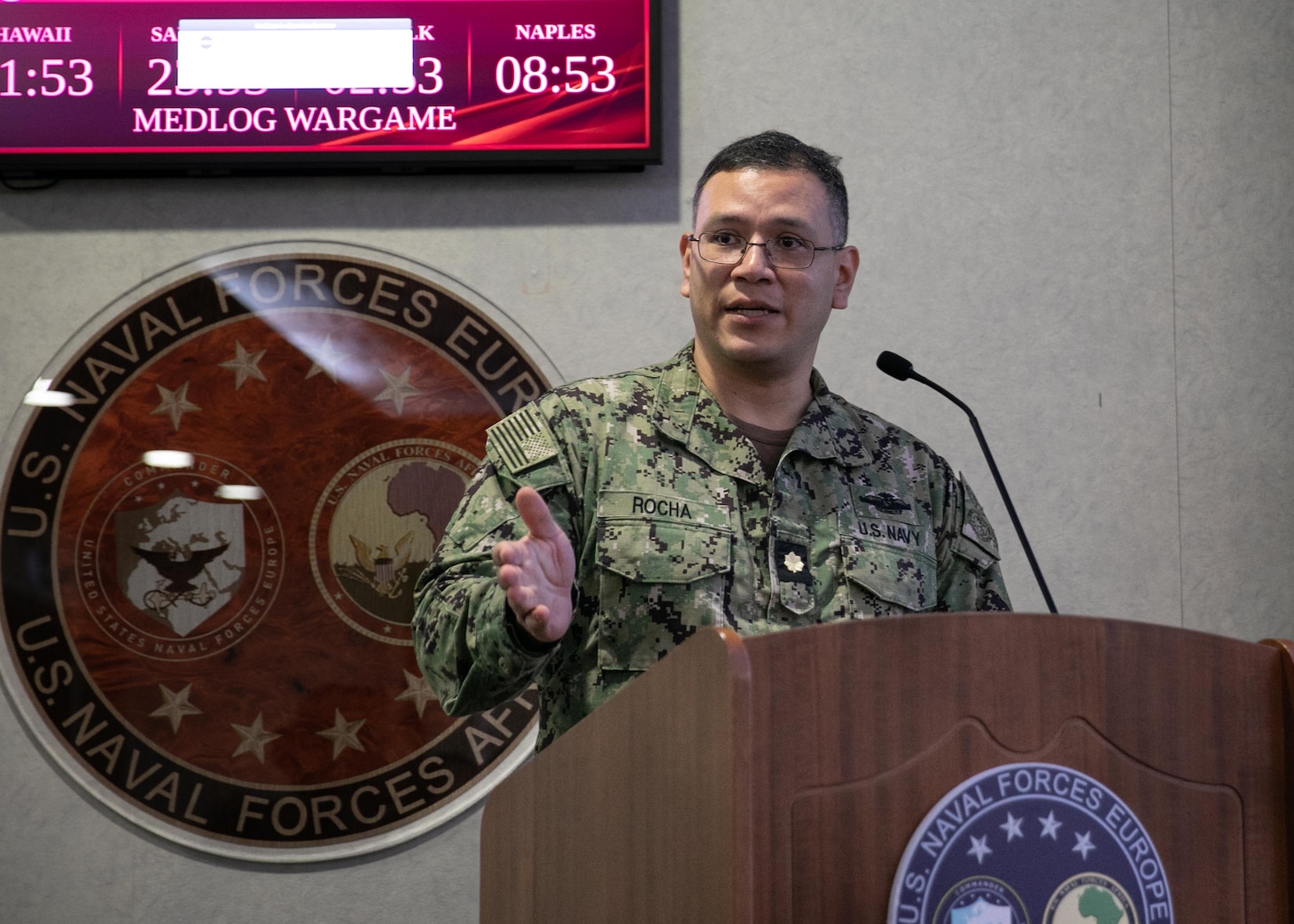 NAVAL SUPPORT ACTIVITY NAPLES, Italy - U.S. Naval Forces Europe and Africa (NAVEUR-NAVAF) hosted the 2024 Medical Logistics (MEDLOG) War game led by the research and analysis organization Center for Naval Analyses (CNA), Feb. 6-8, 2024.