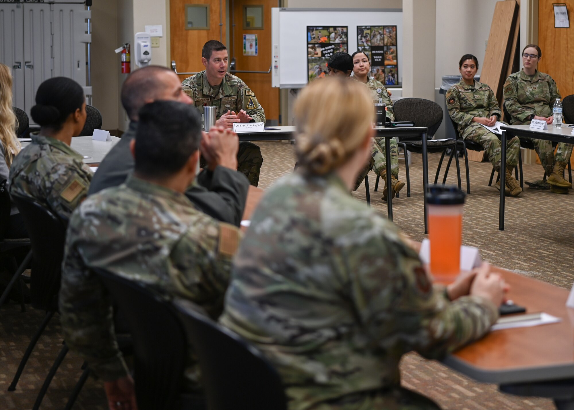 The 30th Medical Group commander, speaks to Vandenberg area healthcare leaders during a Medical Leadership Summit at Vandenberg Space Force Base.