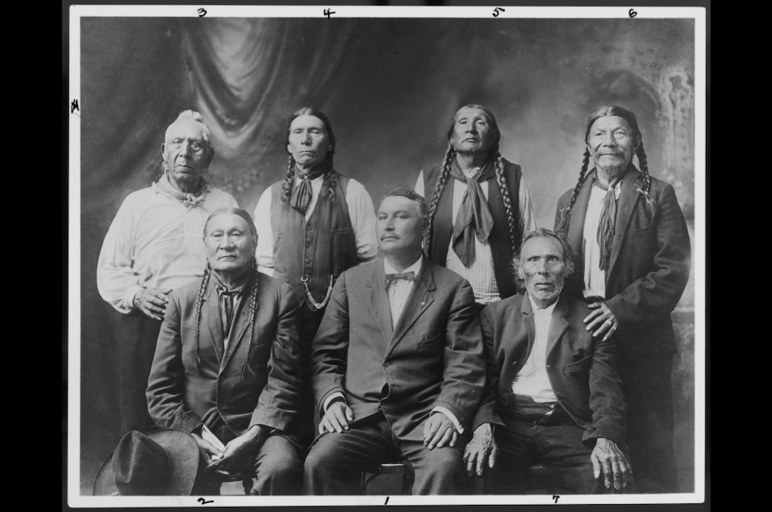 In 1911, this photo was taken of some of the still-living Pawnee Scouts of the time. Although Co-rux-te-chod-ish (Mad Bear) would still have been living at the time, he is not one of those pictured.