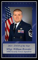 Portrait of MSgt. William Browder, 2023 SNCO of the Year.