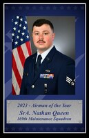 Portrait of SrA. Nathan Queen, 2023 Airman of the Year.