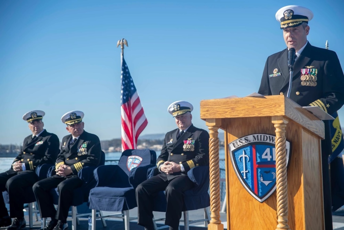 USS John P. Murtha Holds Change of Command Ceremony