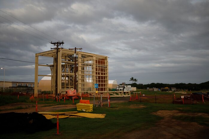An overview of Landing Zone Boondockers, is displayed, on Marine Corps Base Hawaii, Jan. 31, 2024. The construction project at the Boondocker Training Area will dramatically improve military training at MCBH by providing a wide range of on-site training opportunities and eliminating the need for transportation to distant training sites. (U.S. Marine Corps photo by Cpl. Cody Purcell)