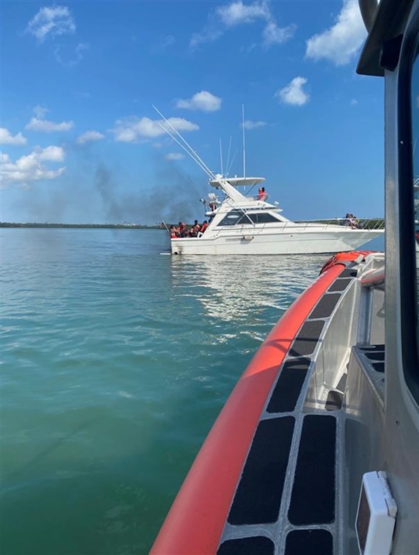 Coast Guard Station Fort Pierce and partner agency crews stop a suspected smuggling venture in the vicinity of Fort Pierce Inlet, Feb. 3, 2024. The people were repatriated to Haiti on Feb. 12, 2024. (U.S. Coast Guard photo by Station Fort Pierce crew)