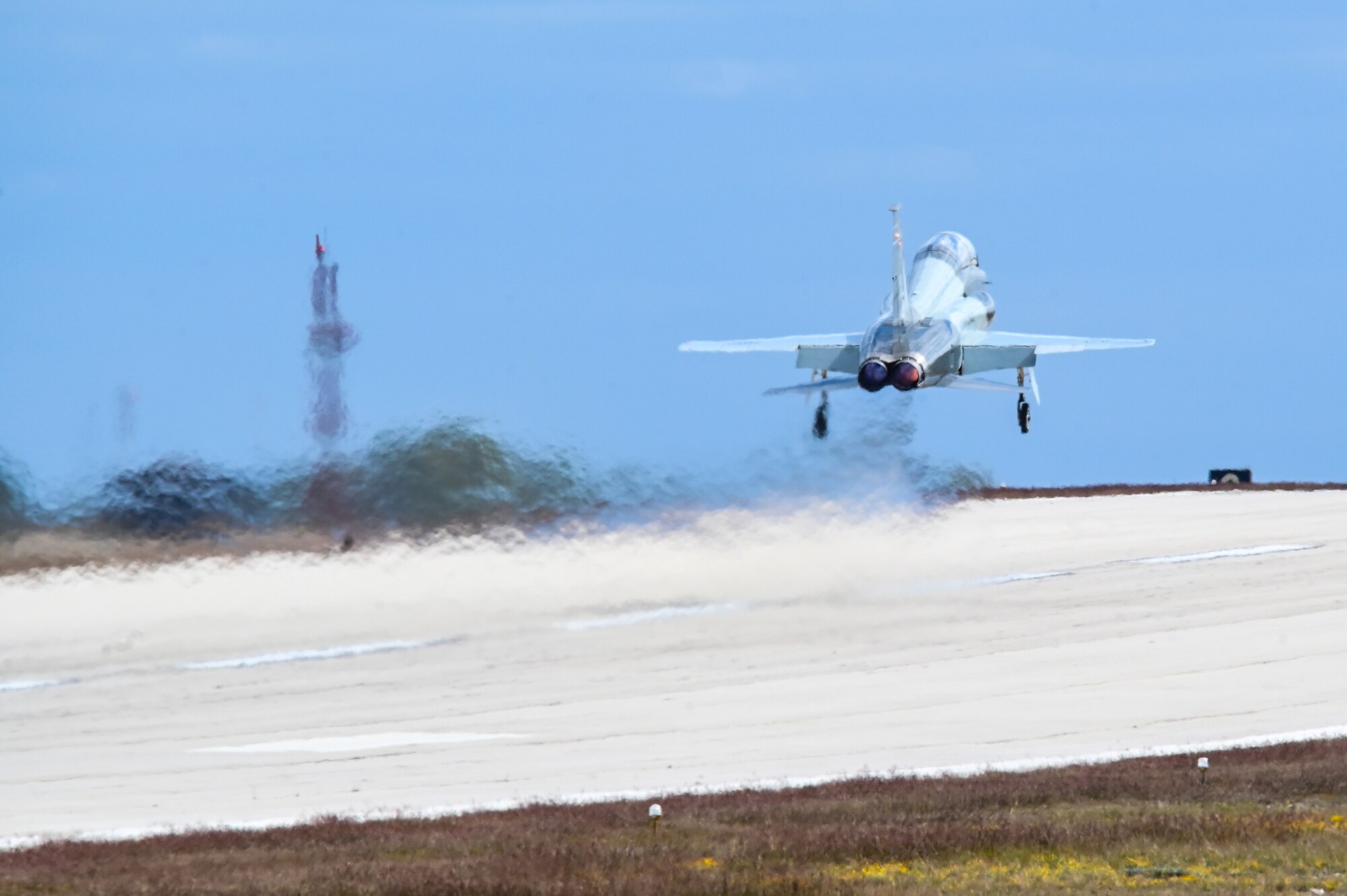 A U.S. Air Force T-38C Talon takes off at Laughlin Air Force Base, Texas, Dec. 7, 2023.