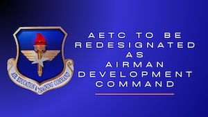 AETC shield on blue and black background with white lettering