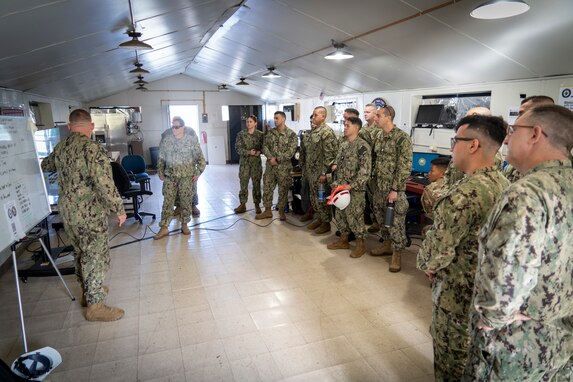 U.S. Navy personnel receive a situational brief of the Red Hill Bulk Fuel Storage Facility (RHBFSF) Feb. 5, 2024, Joint Base Pearl Harbor - Hickam, Hawaii.