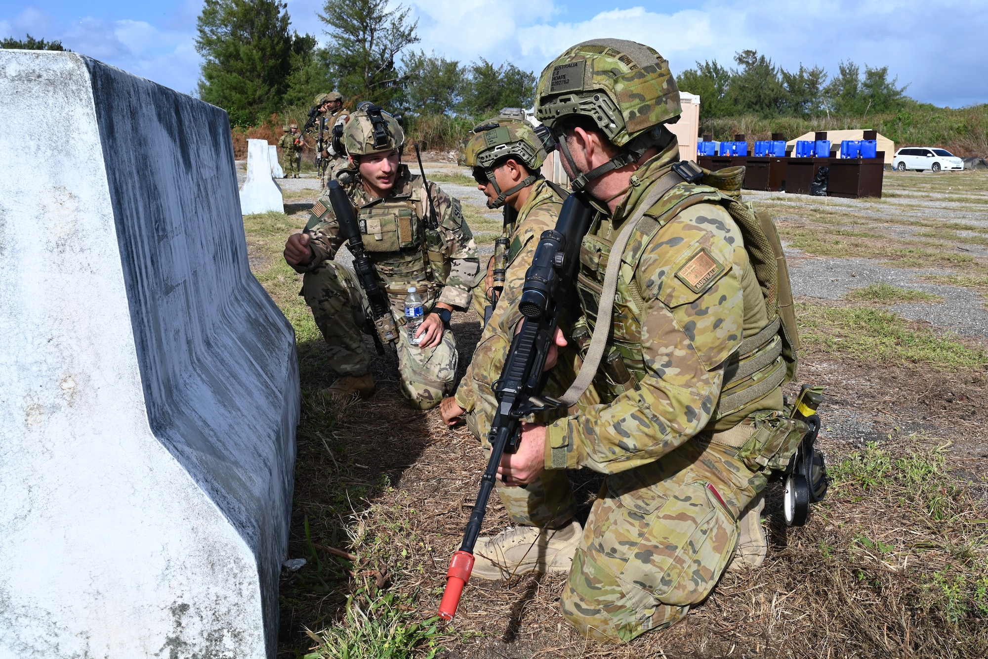A photo of multinational security members.