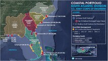 Map of the south eastern U.S. depicting the South Atlantic Division's coastal asset portfolio.