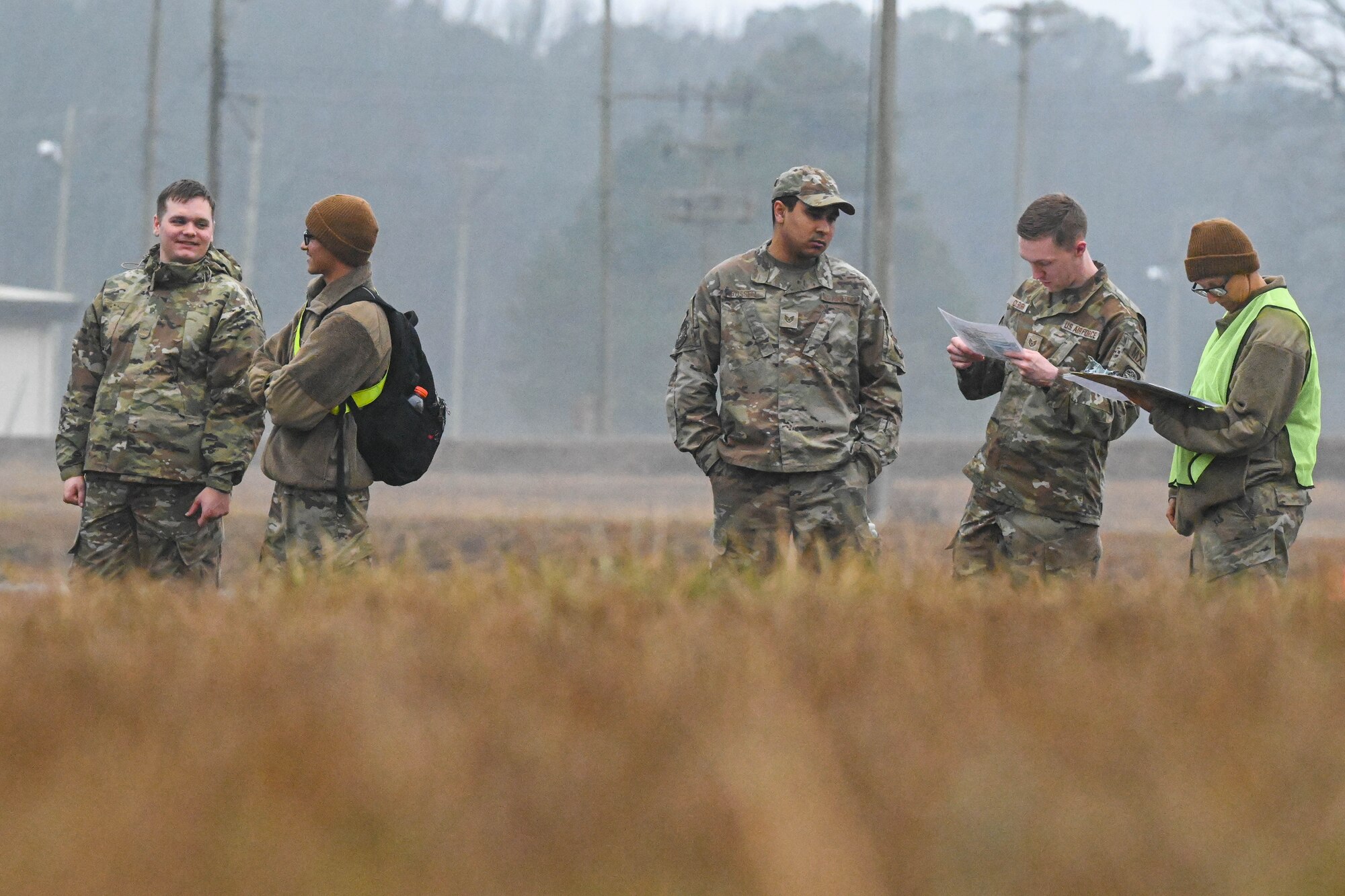 Airmen assigned to the 19th Maintenance Squadron begin Unexploded Ordnance reporting during the Readiness Games at Little Rock Air Force Base, Arkansas.