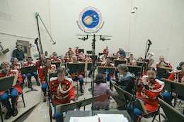 On May 3, 2023, the United States Marine Band performed in the acoustic testing chamber at Goddard Space Flight Center in Greenbelt, Md., to see if it could reach the volume that the Plankton, Aerosol, Cloud and ocean Ecosystem (PACE) spacecraft would be exposed to when launched by rocket into orbit.

Musicians warm up before pushing their volume to the max.

(U.S. Marine Corps photo by Master Gunnery Sgt. Amanda Simmons/released)