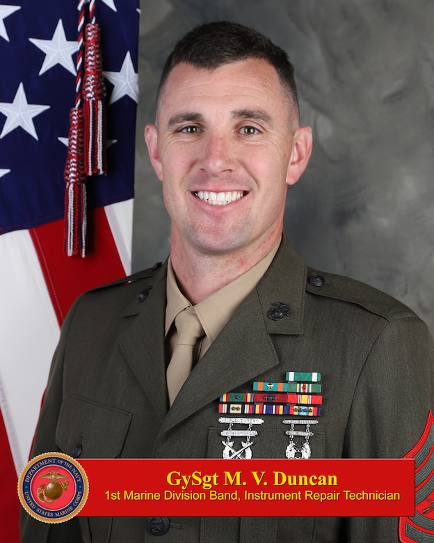 Official photo of GySgt Duncan