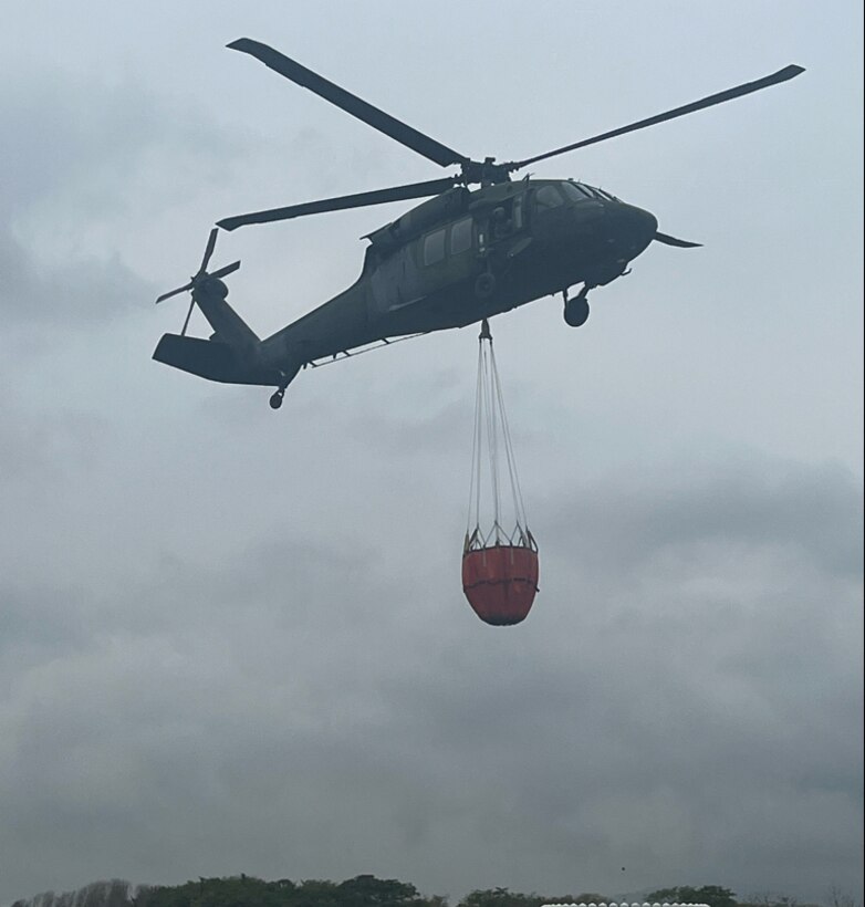 The South Carolina National Guard helped its State Partnership Program partner, Colombia, respond to dozens of fires in the Bogota area in January 2024 by providing helicopter buckets used to drop water or retardant.