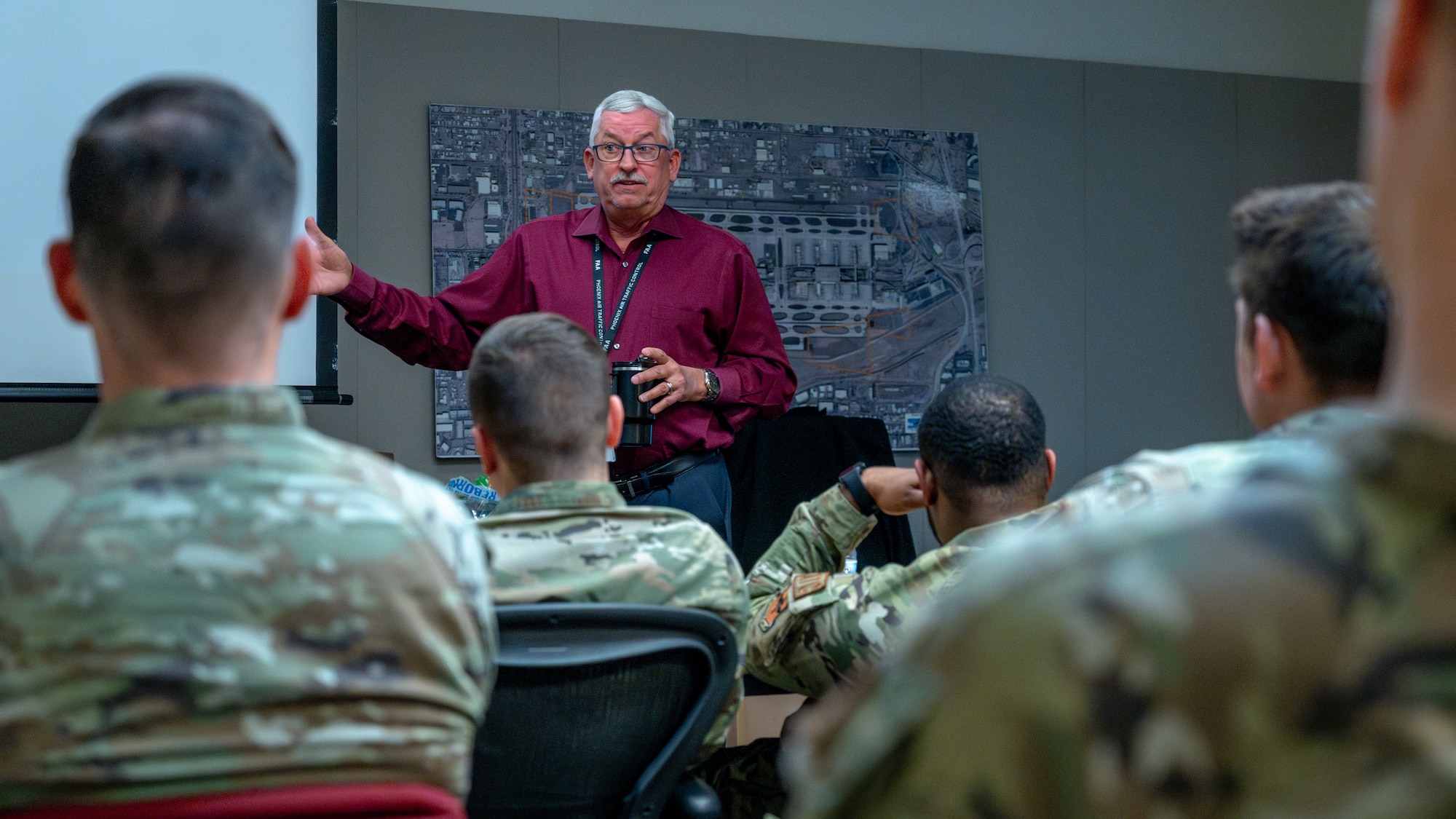 Airmen from the 56 Operation Support Squadron tour Phoenix Sky Harbor Airport Air Control Tower