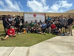 Soldiers from the Guam National Guard’s Bravo Company, 1-294th Infantry Regiment (Chamorri Battalion), activated as Team Binadu under Task Force Talon, help Adacao Elementary School prepare for inspection Feb. 7, 2024. Team Binadu looks to perform as much community service as possible while mobilized to secure Guam’s Terminal High Altitude Area Defense.