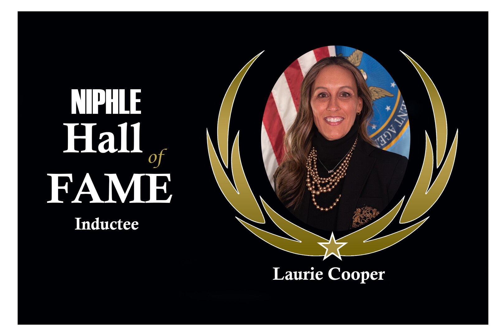 Photo of smiling woman with text that reads: NIPHLE Hall of Fame Inductee Laurie Cooper