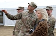 The Honorable Christine Wormuth, U.S. Secretary of the Army, observes U.S. Soldiers conducting training of Ukrainians during her visit to Grafenwoehr Training Area, Germany, Feb. 15, 2024. While here, Wormuth met with U.S. and Ukrainian troops, observed the Joint Multinational Training Group-Ukraine-led training of Ukrainians, and participated in U.S. and Ukrainian training sensing sessions. 7ATC enables readiness for all assigned and regionally aligned United States Army Europe and Africa forces, Allies, and Partners by conducting live, virtually, and constructing training in a fully replicated, multi-domain battlefield.