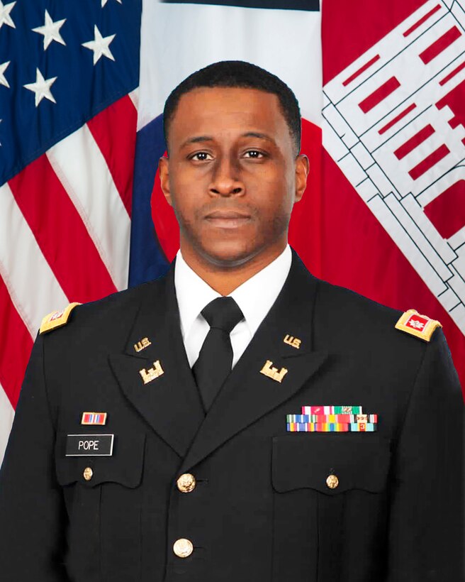 An official portrait for Lt. Col. Michael Pope, deputy commander, U.S. Army Corps of Engineers - Far East District.