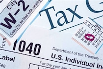 Graphic showing various tax forms