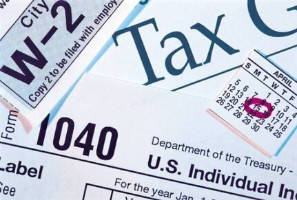 Graphic showing various tax forms
