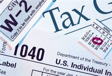 Graphic showing various tax forms