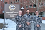 (240202-N-KB946-1014)( NEW LONDON, Conn --  Royal Australian Navy Lt. William Hall, Lt. Cmdr. Adam Klyne, and Lt. Cmdr. James Heydon are the first Aussie officers to attend the U.S. Naval Submarine School’s Submarine Officer Basic School in Groton, Connecticut, Feb. 20, 2024. These sailors are part of a decades-long plan that will see Australia fielding its own fleet of nuclear-powered submarines.