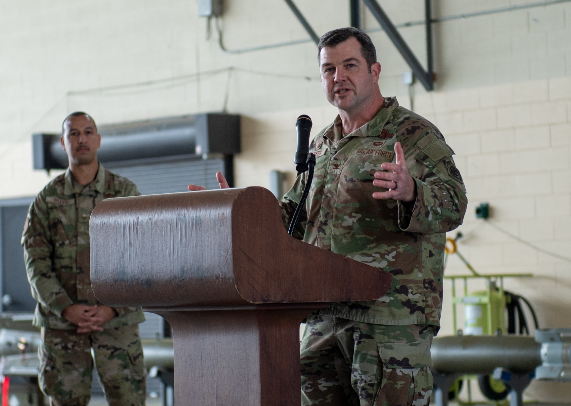 Photo of person giving a speech at a podium