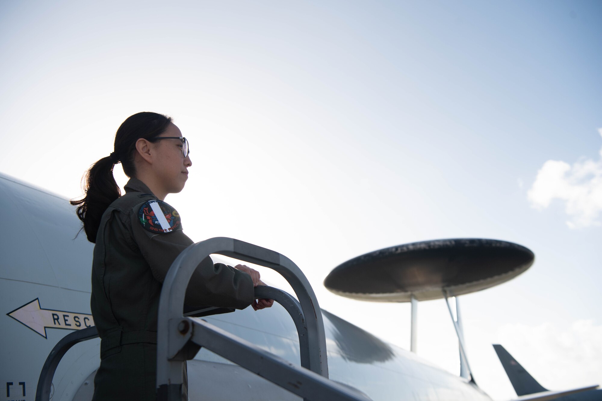 An Airman prepares for flight.