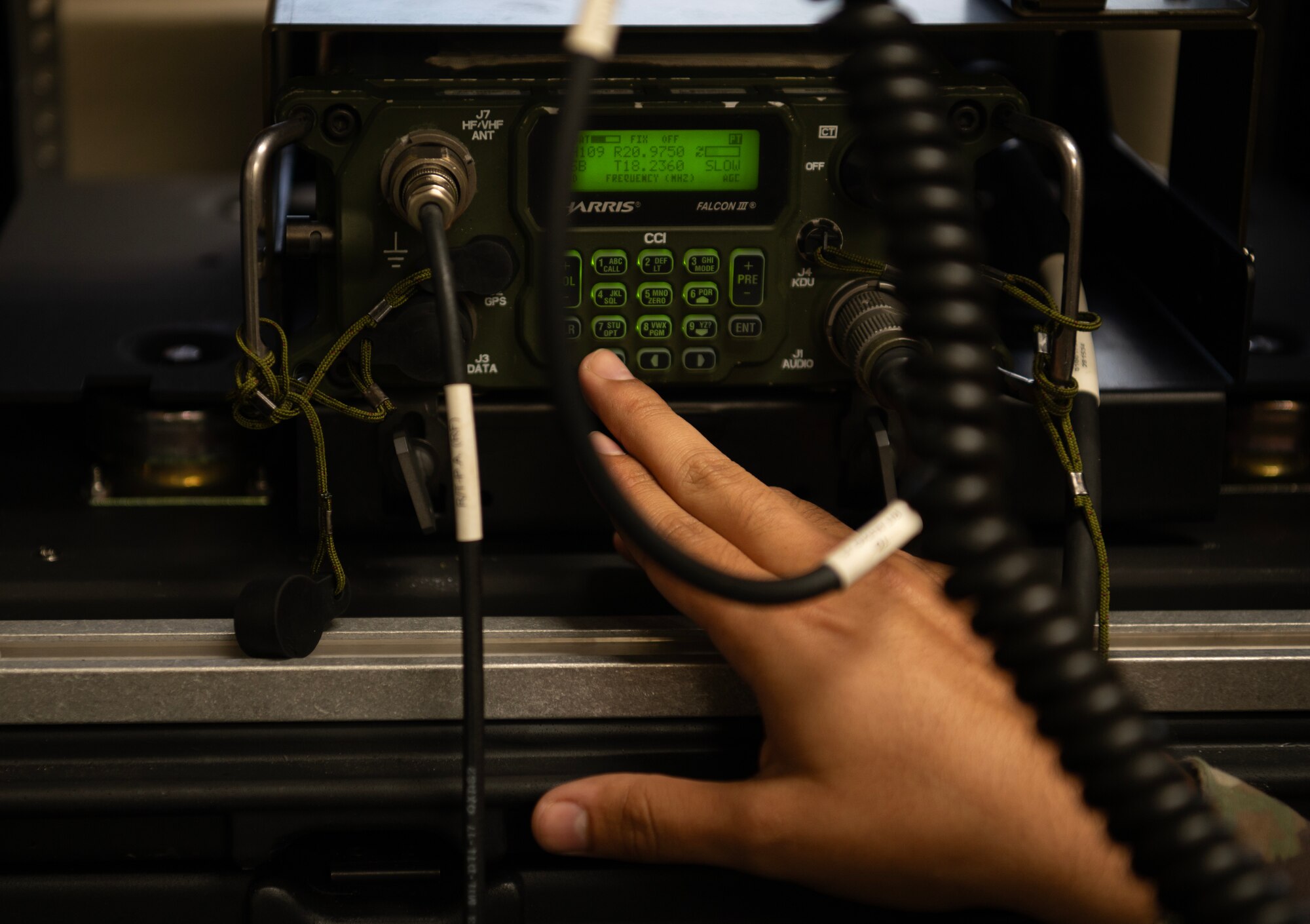 1st Combat Communications Squadron from Ramstein Air Base, Germany, and the 644th Combat Communications Squadron, work together to establish long-haul communications links around the globe without the use of satellites, undersea cables, or wired infrastructure, bolstering communication between Allies and partners for Agile Combat Employment operations in a contested environment. (U.S. Air Force photo by Airman 1st Class Audree Campbell)