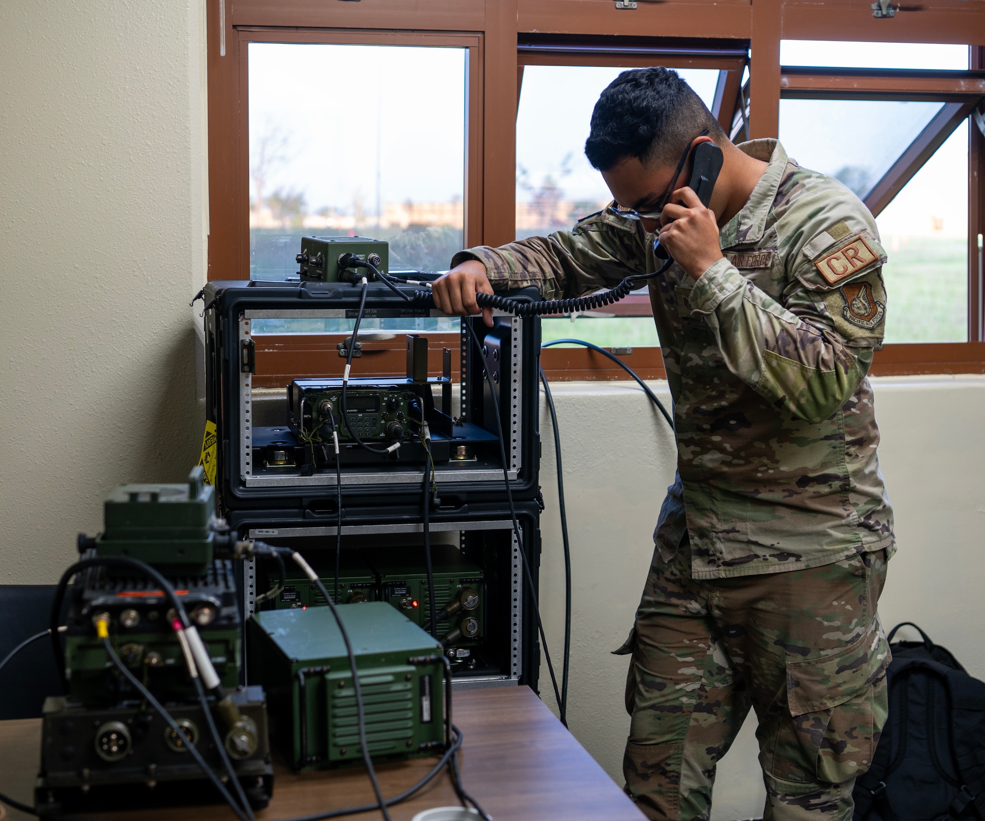 1st Combat Communications Squadron from Ramstein Air Base, Germany, and the 644th Combat Communications Squadron, work together to establish long-haul communications links around the globe without the use of satellites, undersea cables, or wired infrastructure, bolstering communication between Allies and partners for Agile Combat Employment operations in a contested environment. (U.S. Air Force photo by Airman 1st Class Audree Campbell)