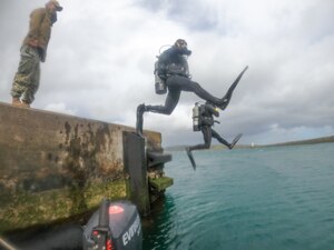 UCT-1 dives at the Port of Praia da Vitoria, Portugal.