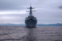 The guided-missile destroyer USS Arleigh Burke (DDG 51) transits through the Mediterranean Sea, Jan 12, 2023.