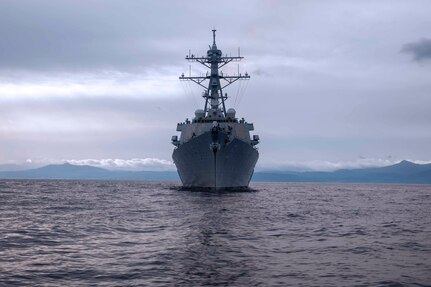 The guided-missile destroyer USS Arleigh Burke (DDG 51) transits through the Mediterranean Sea, Jan 12, 2023.