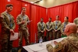 Sgt. Jackson Daab, a military intelligence Soldier competing with U.S. Army South,  conducts a brief during the Polyglot Games in Salt Lake City, Feb. 3, 2024. The Polyglot Games is the premiere language competition of the Department of Defense designed to provide linguists with a high-quality training that tests linguistic capabilities in a simulated operational environment.