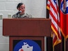 Command Sgt. Maj. Deitra Alam, Headquarters Headquarters Battalion, U.S. Army South, speaks during the Black History Month observance at the Blesse Auditorium at Joint Base San Antonio-Fort Sam Houston, Texas, Feb. 13, 2024. This Black History Month observance was available to all Soldiers and Civilians to reflect on the achievements of many influential Black Americans.